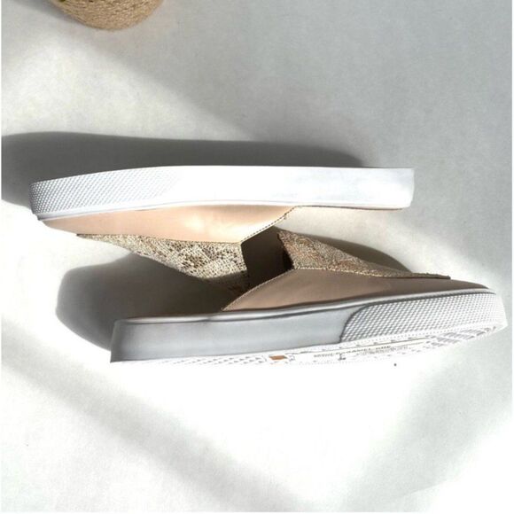 Kaanas Metallic Crackle Slide Sneakers Nude Pink Platform Mules Size 6 Revolve - Picture 11 of 14
